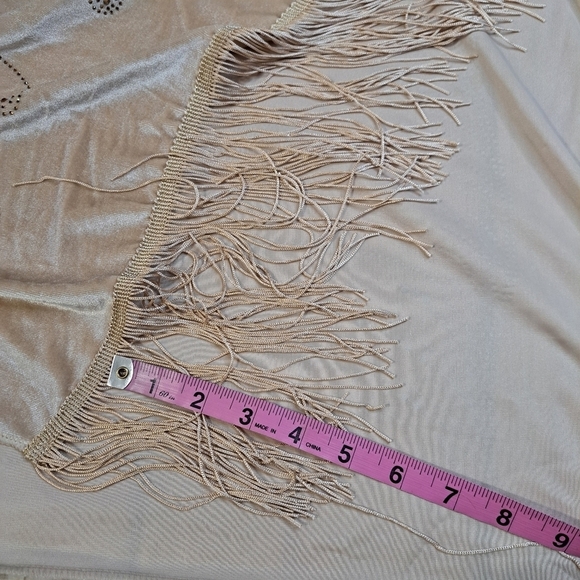 Pretty Persuasions Velvet And Rhinestone Scarf With Fringe - Picture 13 of 13